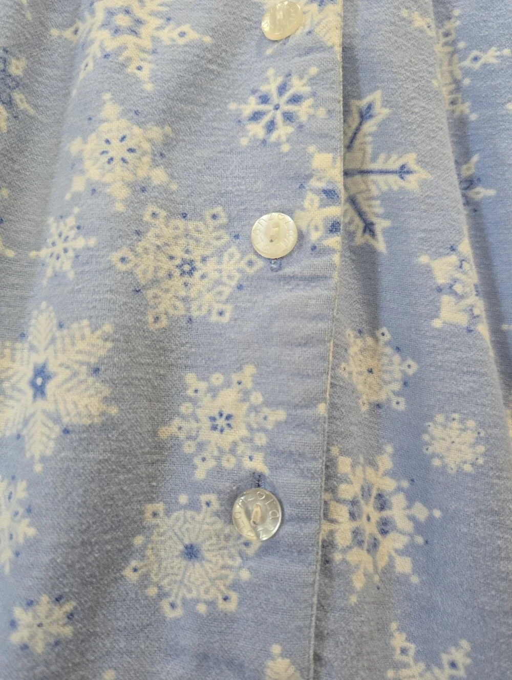 Vintage Lanz Of Salzburg Nightgown XL Blue Snowflakes Winter Holiday Grannycore